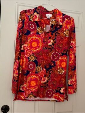Jude Connally Red & Navy Paisley Button-Down Shirt